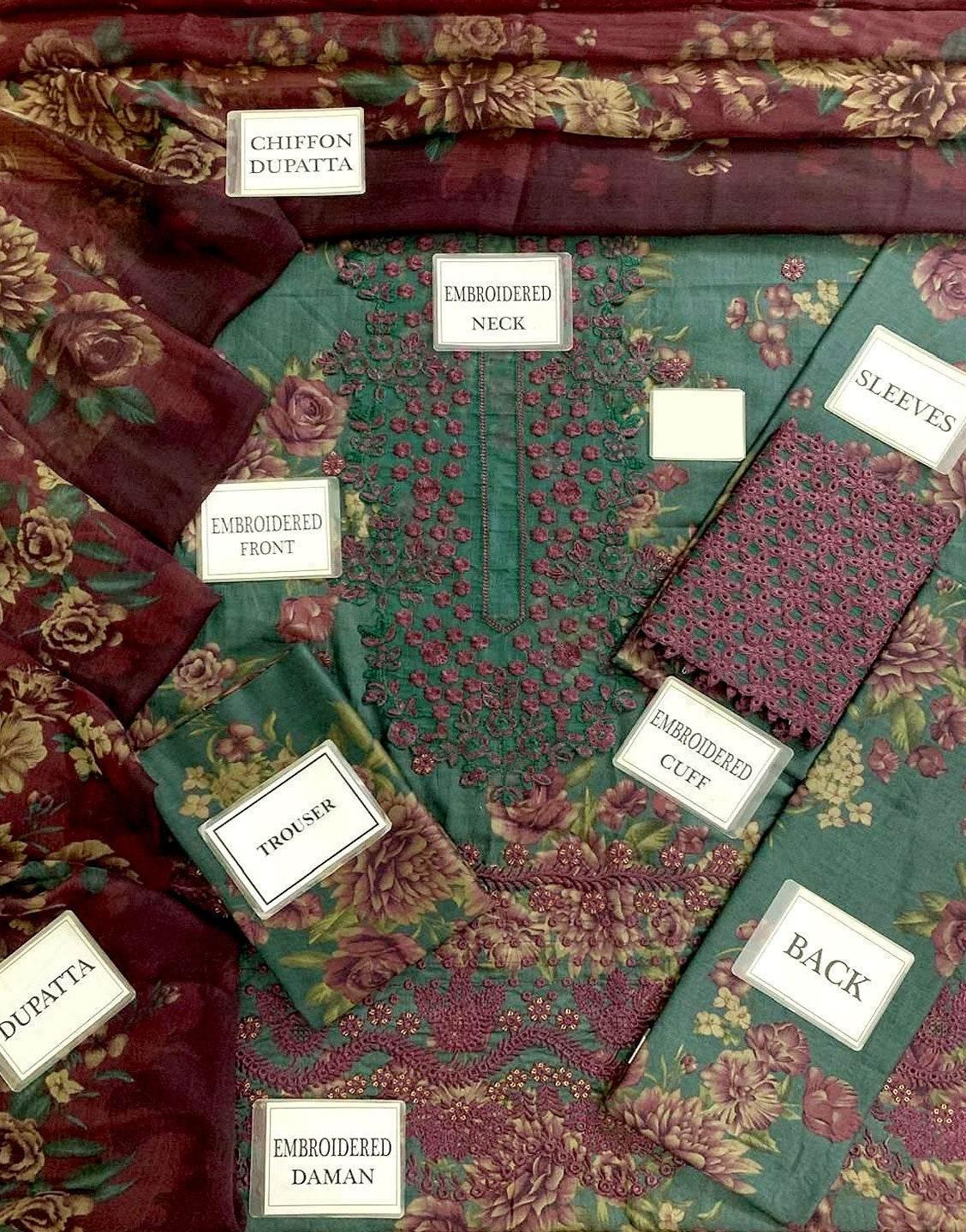 iznik chicken kari Lawn Unstitched - BK.Clothings